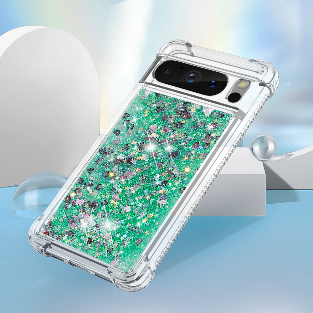 YB Quicksand Series-1 for Google Pixel 8 Pro Glitter Liquid Phone Case Transparent TPU Shockproof Cover