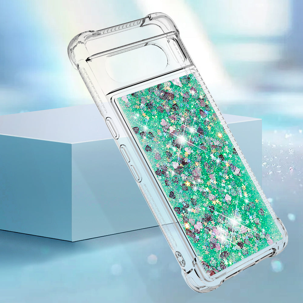 YB Quicksand Series-1 for Google Pixel 8 Pro Glitter Liquid Phone Case Transparent TPU Shockproof Cover