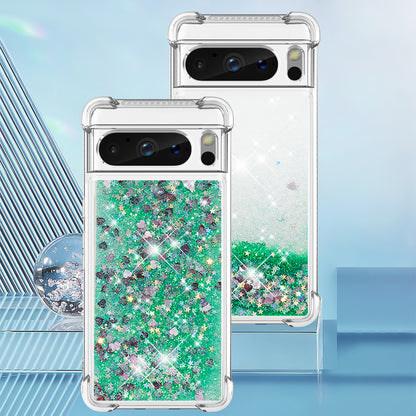 YB Quicksand Series-1 for Google Pixel 8 Pro Glitter Liquid Phone Case Transparent TPU Shockproof Cover