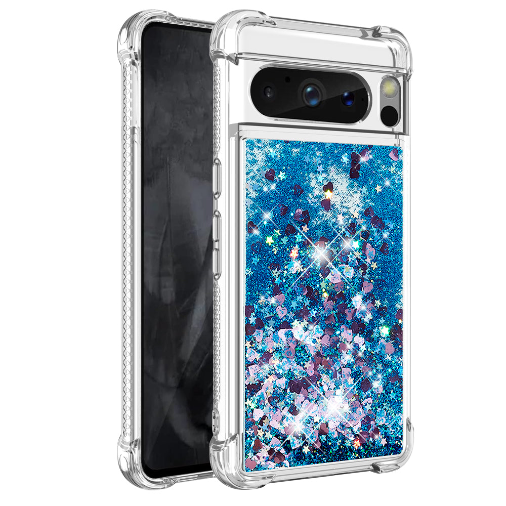 YB Quicksand Series-1 for Google Pixel 8 Pro Glitter Liquid Phone Case Transparent TPU Shockproof Cover