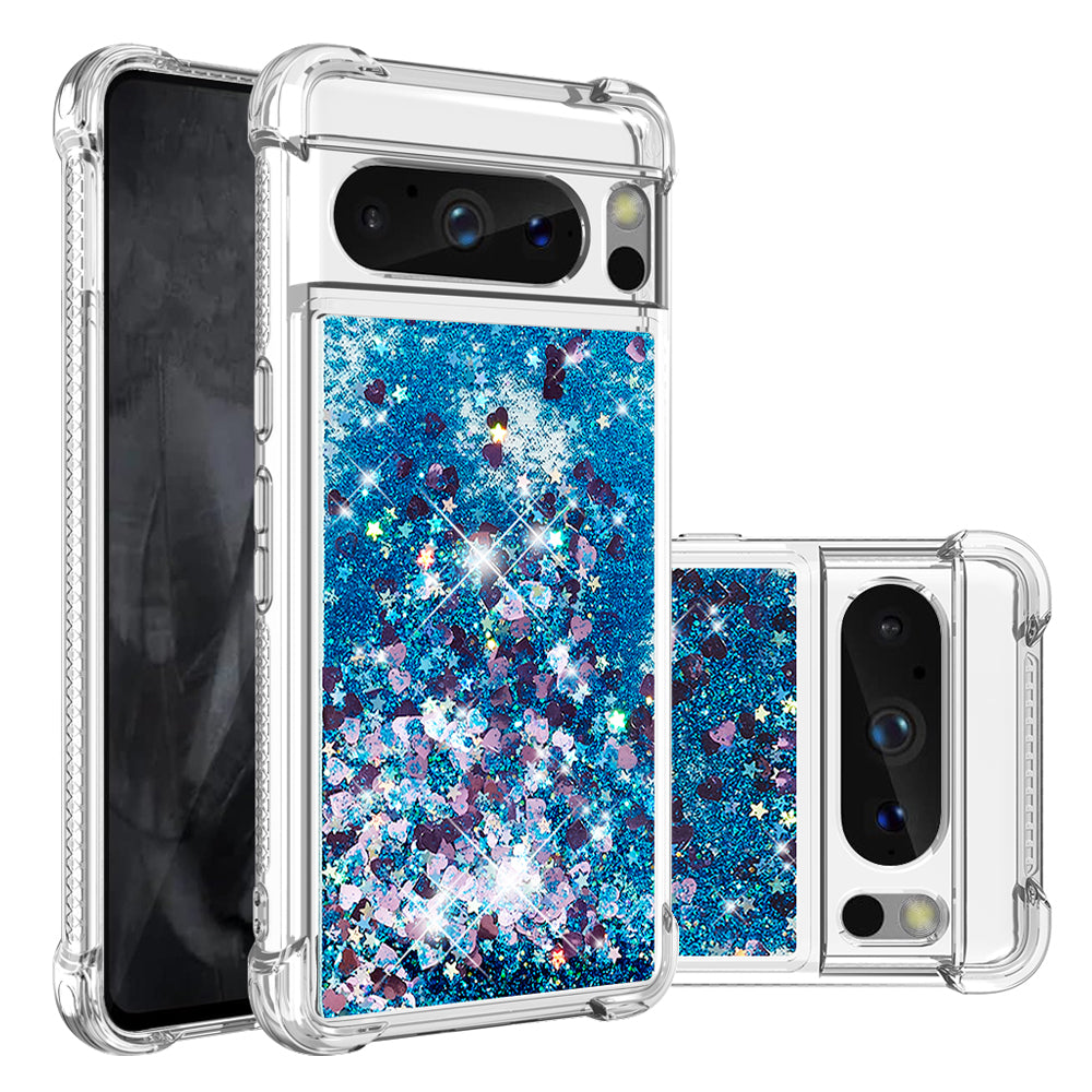 YB Quicksand Series-1 for Google Pixel 8 Pro Glitter Liquid Phone Case Transparent TPU Shockproof Cover