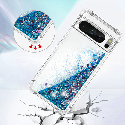 YB Quicksand Series-1 for Google Pixel 8 Pro Glitter Liquid Phone Case Transparent TPU Shockproof Cover