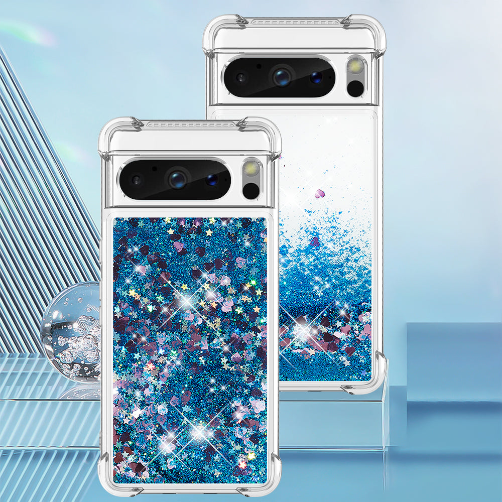 YB Quicksand Series-1 for Google Pixel 8 Pro Glitter Liquid Phone Case Transparent TPU Shockproof Cover