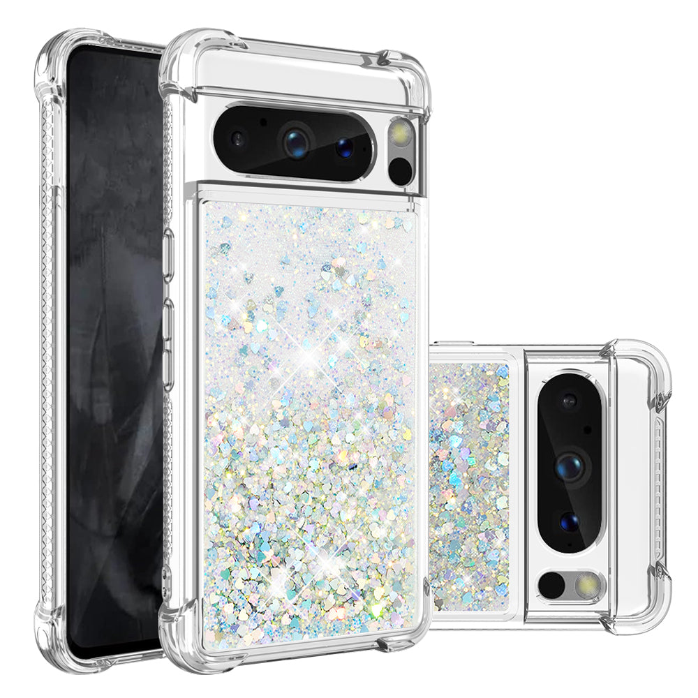 YB Quicksand Series-1 for Google Pixel 8 Pro Glitter Liquid Phone Case Transparent TPU Shockproof Cover