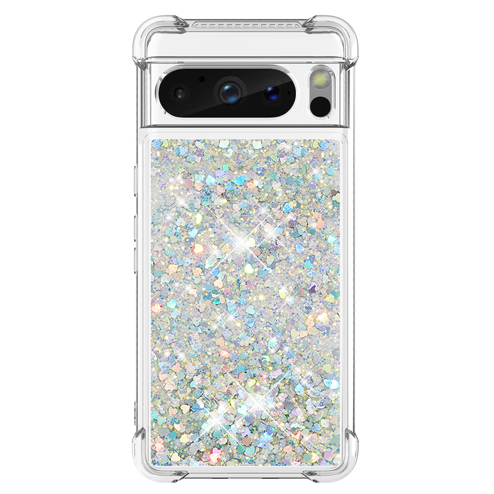 YB Quicksand Series-1 for Google Pixel 8 Pro Glitter Liquid Phone Case Transparent TPU Shockproof Cover