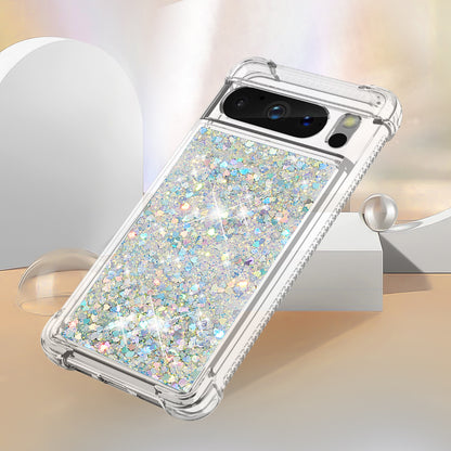 YB Quicksand Series-1 for Google Pixel 8 Pro Glitter Liquid Phone Case Transparent TPU Shockproof Cover