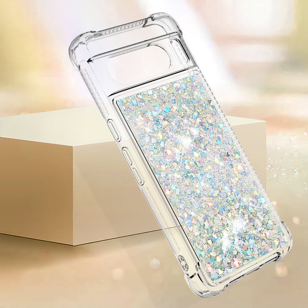 YB Quicksand Series-1 for Google Pixel 8 Pro Glitter Liquid Phone Case Transparent TPU Shockproof Cover