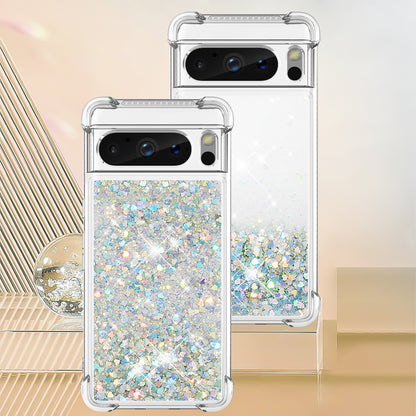YB Quicksand Series-1 for Google Pixel 8 Pro Glitter Liquid Phone Case Transparent TPU Shockproof Cover