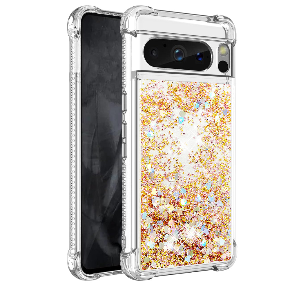 YB Quicksand Series-1 for Google Pixel 8 Pro Glitter Liquid Phone Case Transparent TPU Shockproof Cover