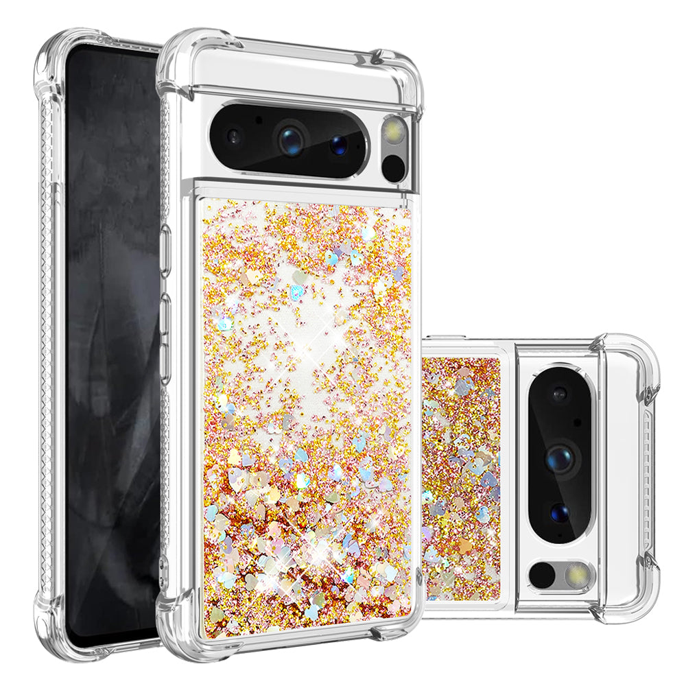 YB Quicksand Series-1 for Google Pixel 8 Pro Glitter Liquid Phone Case Transparent TPU Shockproof Cover