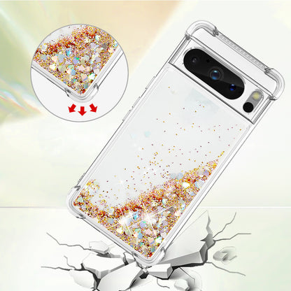 YB Quicksand Series-1 for Google Pixel 8 Pro Glitter Liquid Phone Case Transparent TPU Shockproof Cover