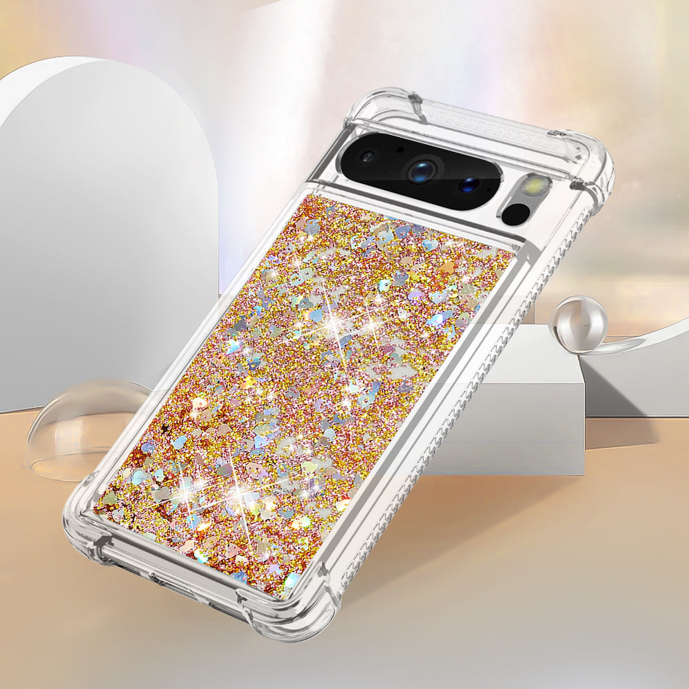YB Quicksand Series-1 for Google Pixel 8 Pro Glitter Liquid Phone Case Transparent TPU Shockproof Cover