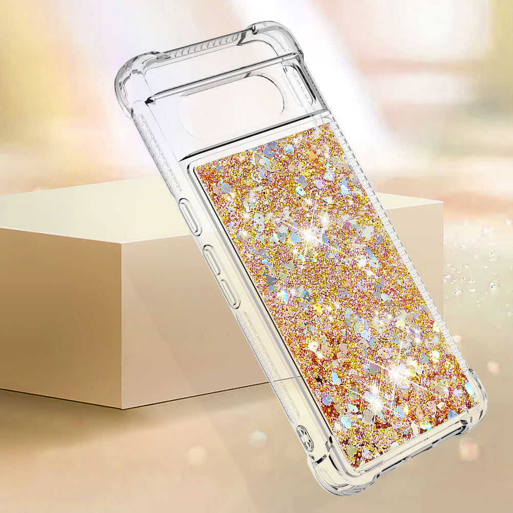 YB Quicksand Series-1 for Google Pixel 8 Pro Glitter Liquid Phone Case Transparent TPU Shockproof Cover