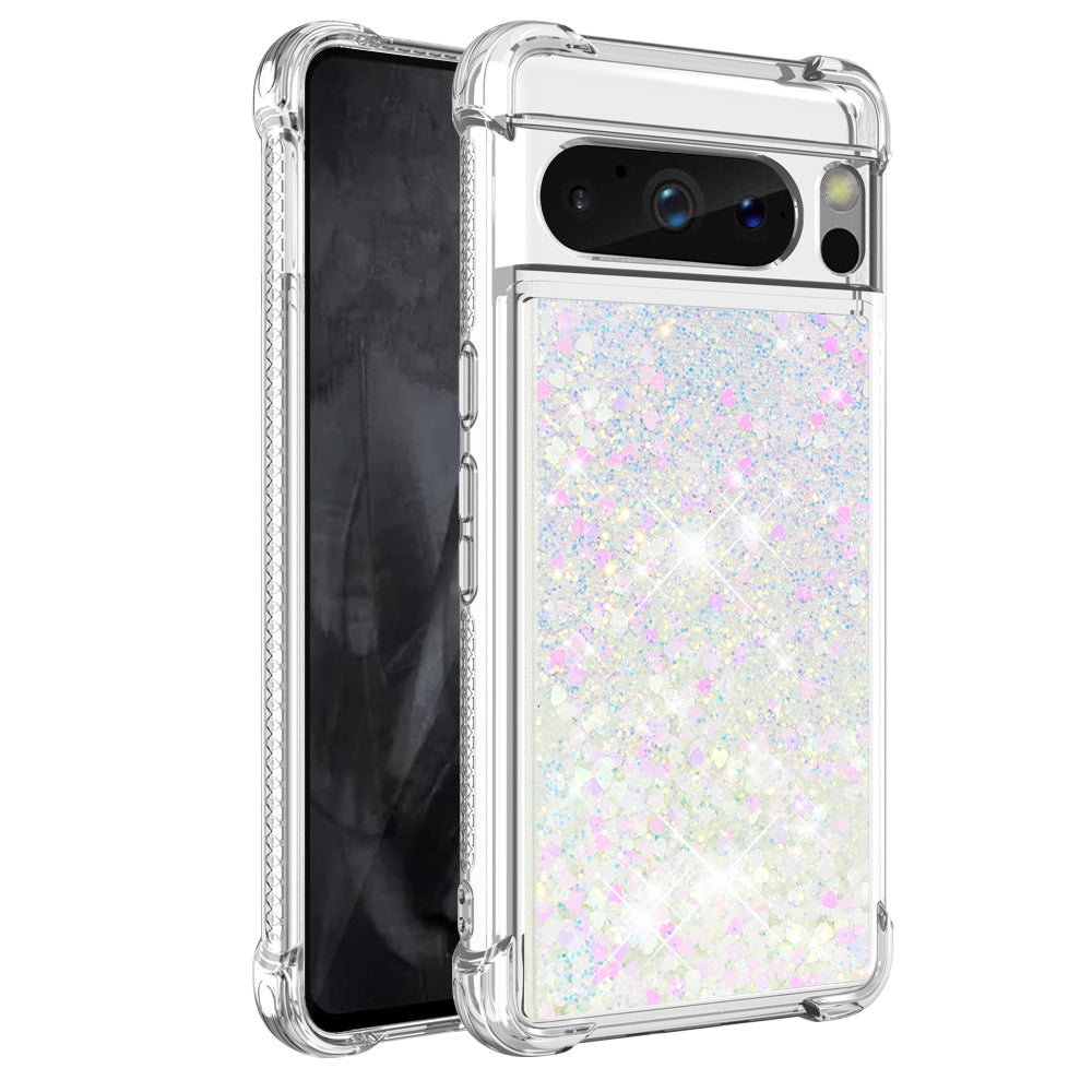 YB Quicksand Series-1 for Google Pixel 8 Pro Glitter Liquid Phone Case Transparent TPU Shockproof Cover