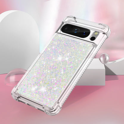 YB Quicksand Series-1 for Google Pixel 8 Pro Glitter Liquid Phone Case Transparent TPU Shockproof Cover