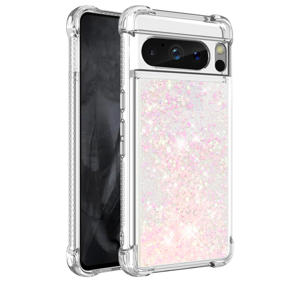 YB Quicksand Series-1 for Google Pixel 8 Pro Glitter Liquid Phone Case Transparent TPU Shockproof Cover