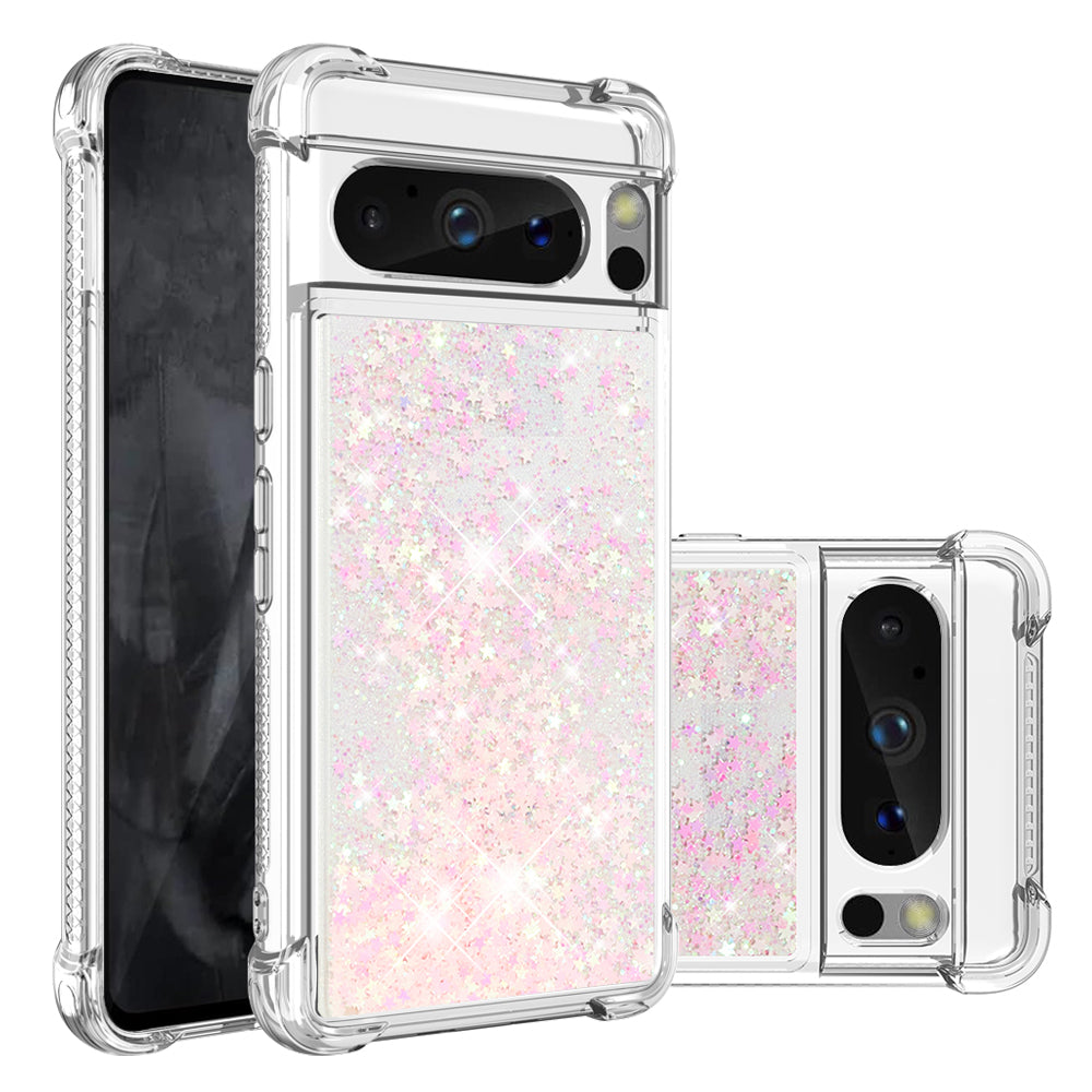 YB Quicksand Series-1 for Google Pixel 8 Pro Glitter Liquid Phone Case Transparent TPU Shockproof Cover