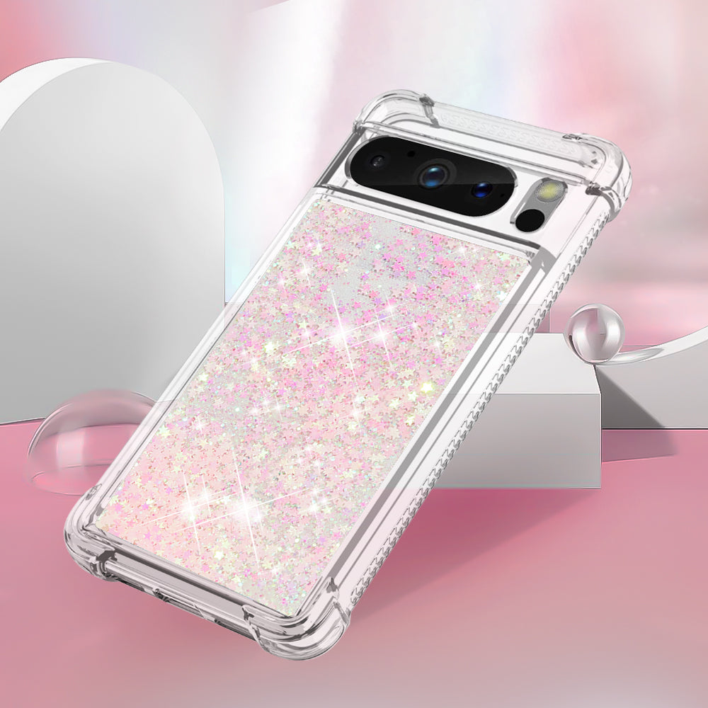 YB Quicksand Series-1 for Google Pixel 8 Pro Glitter Liquid Phone Case Transparent TPU Shockproof Cover