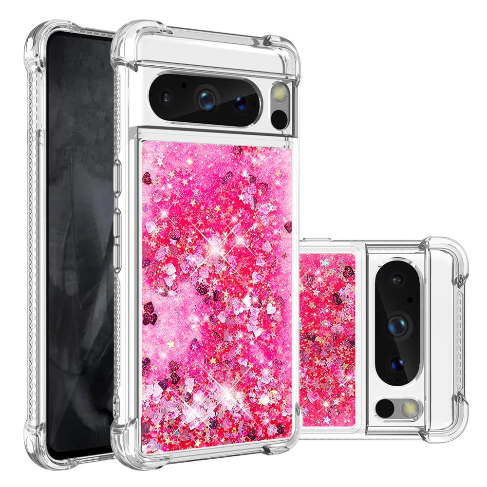 YB Quicksand Series-1 for Google Pixel 8 Pro Glitter Liquid Phone Case Transparent TPU Shockproof Cover