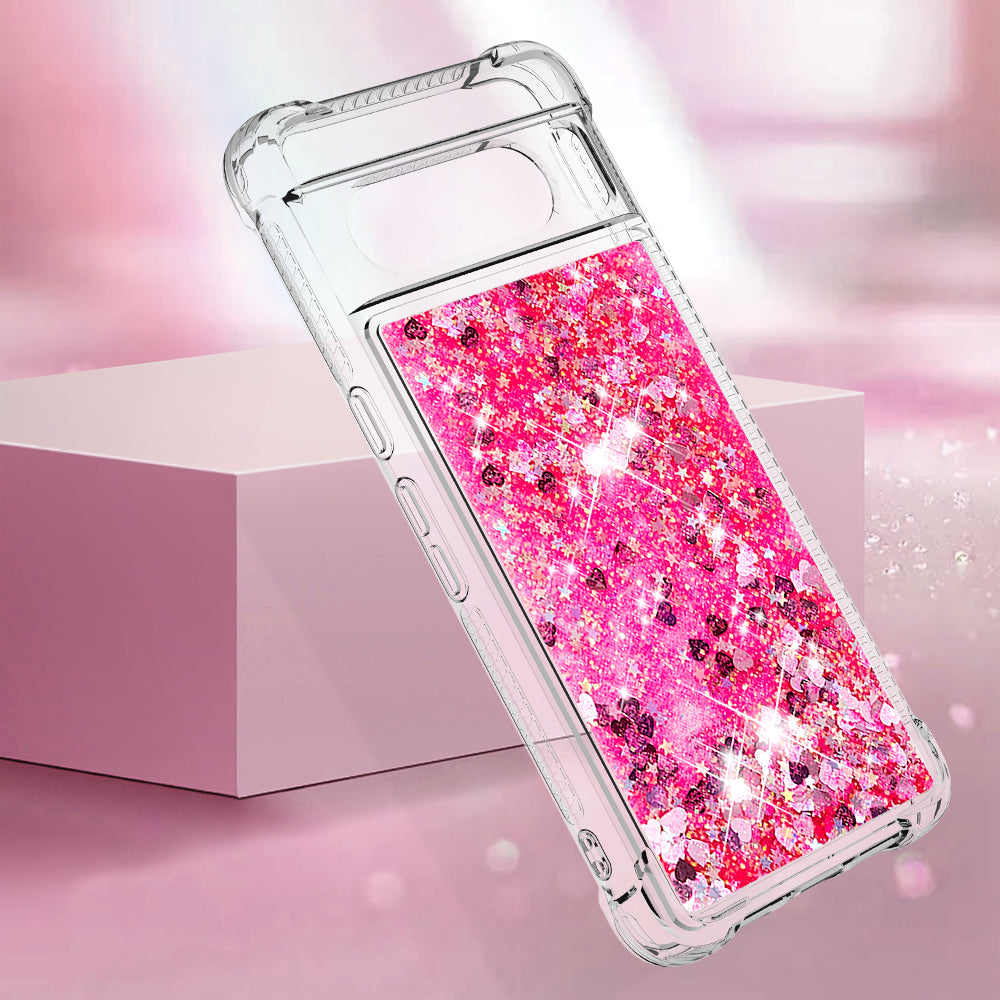 YB Quicksand Series-1 for Google Pixel 8 Pro Glitter Liquid Phone Case Transparent TPU Shockproof Cover