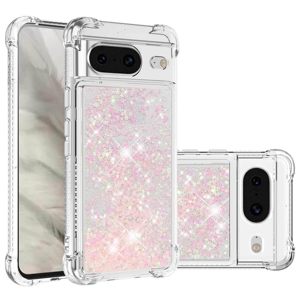 YB Quicksand Series-1 for Google Pixel 8 Sparkle Flowing Case TPU Corner Cushion Phone Cover