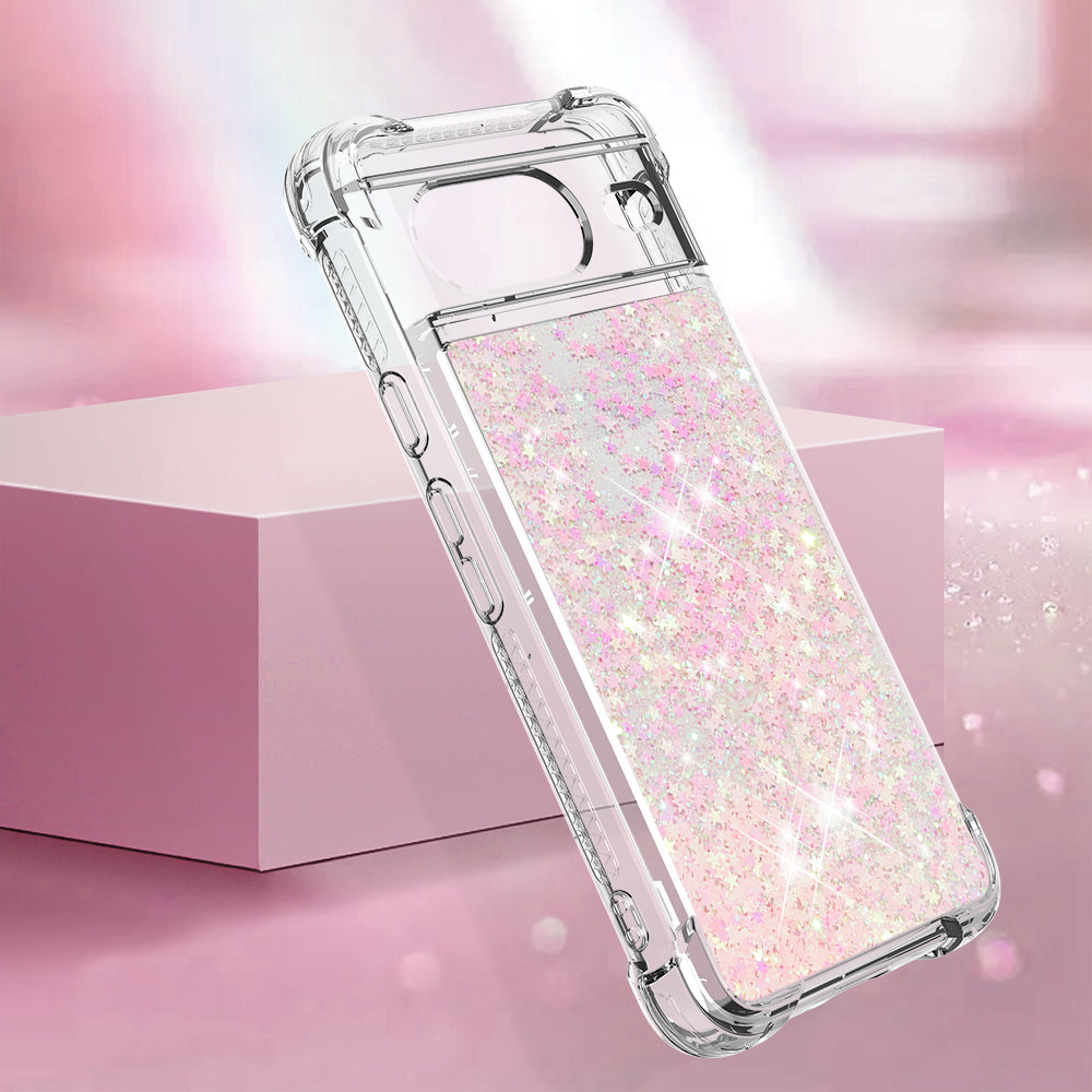 YB Quicksand Series-1 for Google Pixel 8 Sparkle Flowing Case TPU Corner Cushion Phone Cover