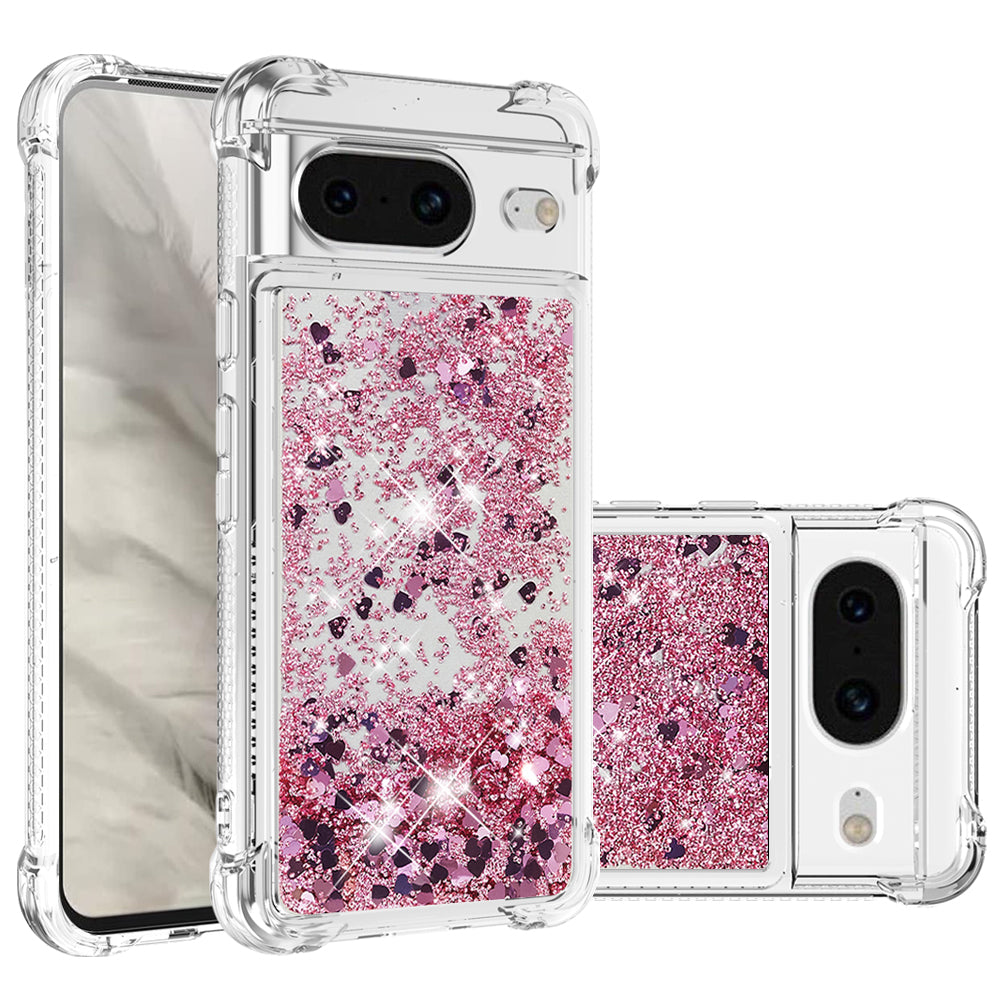 YB Quicksand Series-1 for Google Pixel 8 Sparkle Flowing Case TPU Corner Cushion Phone Cover