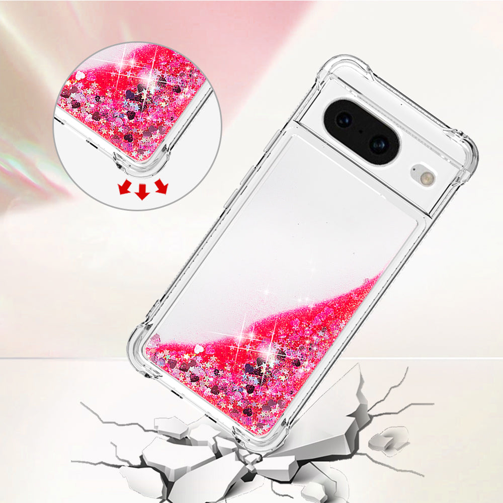 YB Quicksand Series-1 for Google Pixel 8 Sparkle Flowing Case TPU Corner Cushion Phone Cover