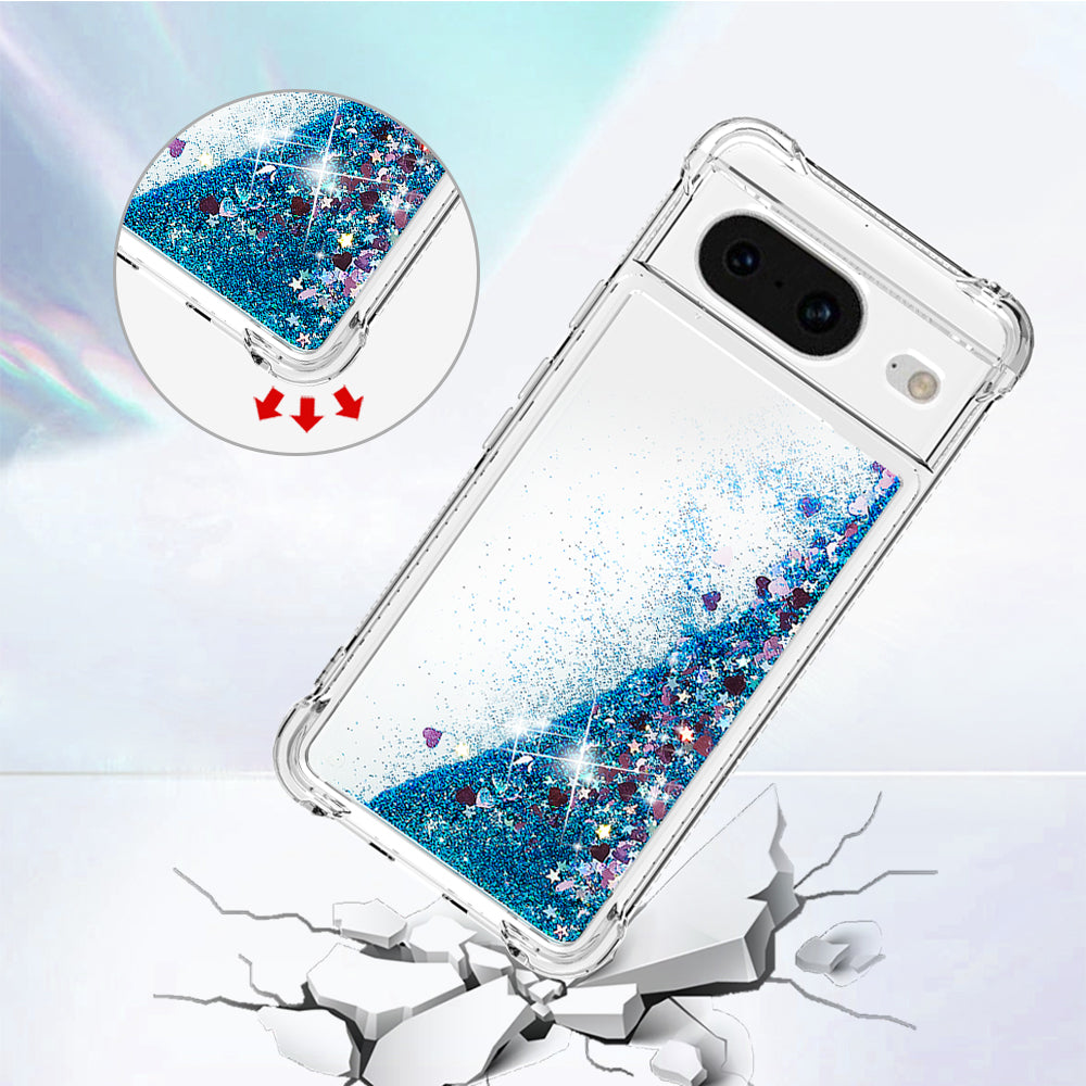 YB Quicksand Series-1 for Google Pixel 8 Sparkle Flowing Case TPU Corner Cushion Phone Cover