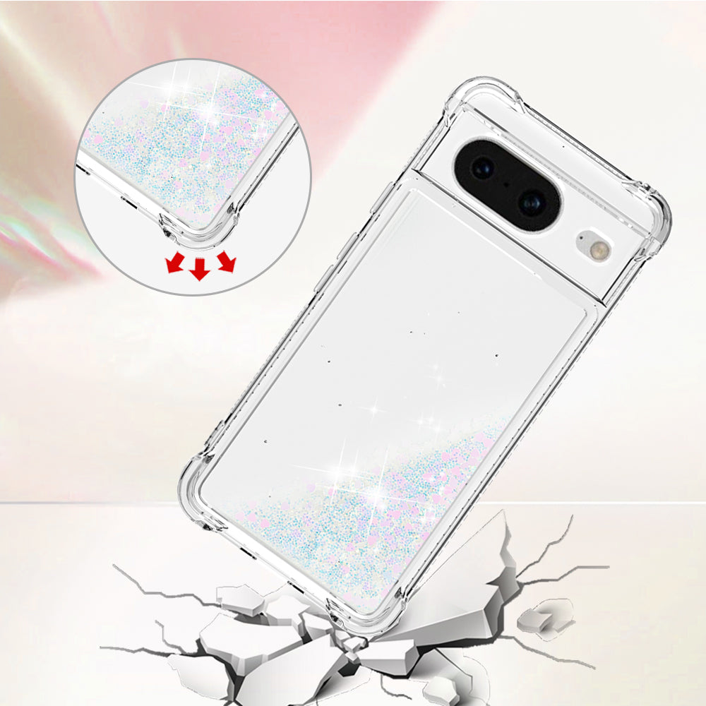 YB Quicksand Series-1 for Google Pixel 8 Sparkle Flowing Case TPU Corner Cushion Phone Cover