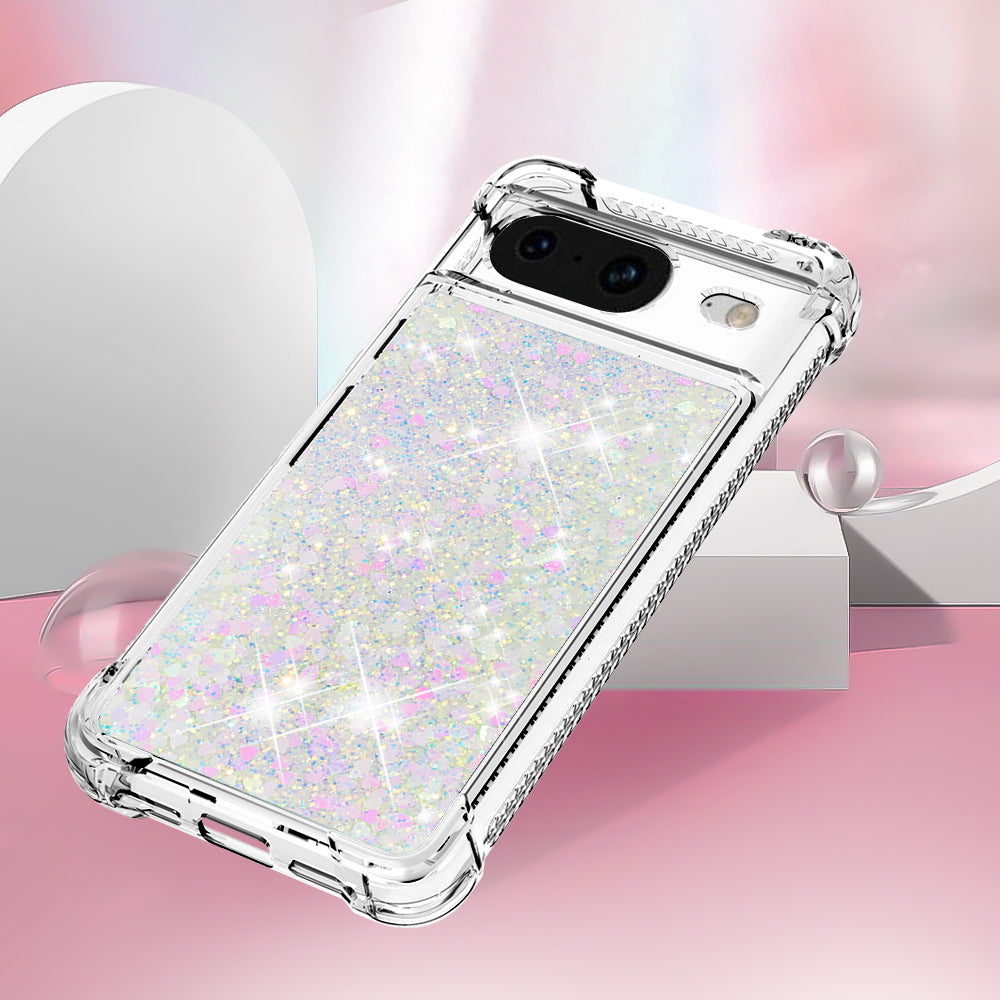 YB Quicksand Series-1 for Google Pixel 8 Sparkle Flowing Case TPU Corner Cushion Phone Cover