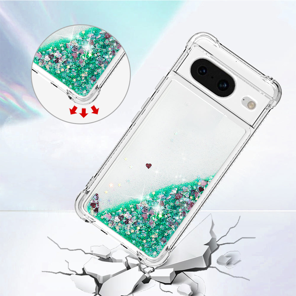 YB Quicksand Series-1 for Google Pixel 8 Sparkle Flowing Case TPU Corner Cushion Phone Cover