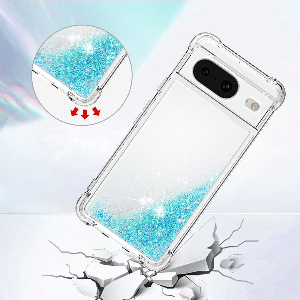 YB Quicksand Series-1 for Google Pixel 8 Sparkle Flowing Case TPU Corner Cushion Phone Cover