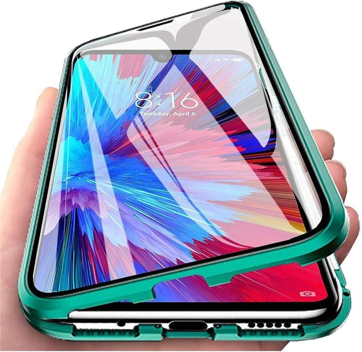 Magnetic Metal Frame + Dual Side Tempered Glass Phone Case for iPhone 15 Full Protection Clear Phone Cover