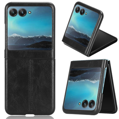 For Motorola Razr 40 Ultra 5G PU Leather + Hard PC Shell Stitching Lines Ultra Thin Phone Cover