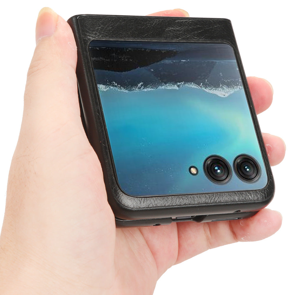 For Motorola Razr 40 Ultra 5G PU Leather + Hard PC Shell Stitching Lines Ultra Thin Phone Cover