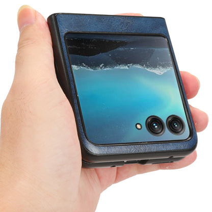 For Motorola Razr 40 Ultra 5G PU Leather + Hard PC Shell Stitching Lines Ultra Thin Phone Cover