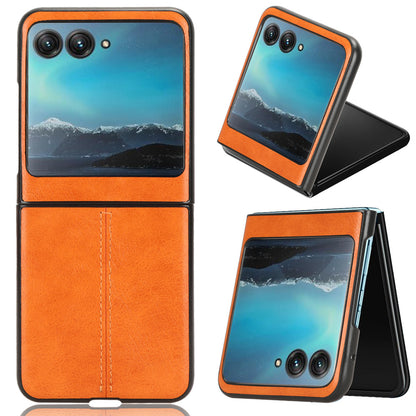 For Motorola Razr 40 Ultra 5G PU Leather + Hard PC Shell Stitching Lines Ultra Thin Phone Cover