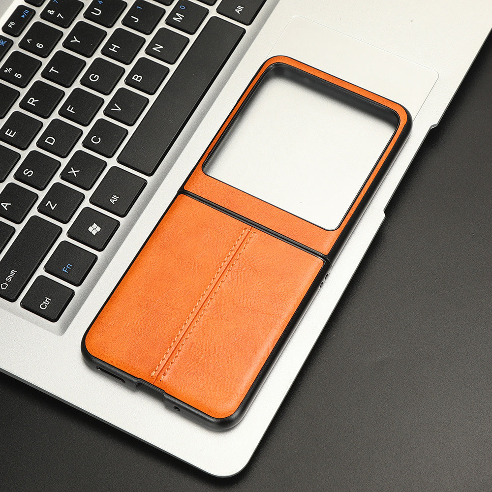 For Motorola Razr 40 Ultra 5G PU Leather + Hard PC Shell Stitching Lines Ultra Thin Phone Cover