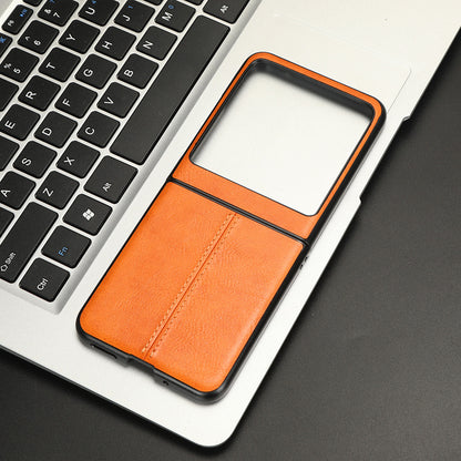 For Motorola Razr 40 Ultra 5G PU Leather + Hard PC Shell Stitching Lines Ultra Thin Phone Cover