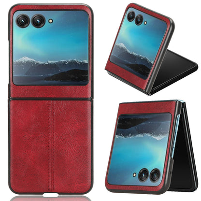 For Motorola Razr 40 Ultra 5G PU Leather + Hard PC Shell Stitching Lines Ultra Thin Phone Cover