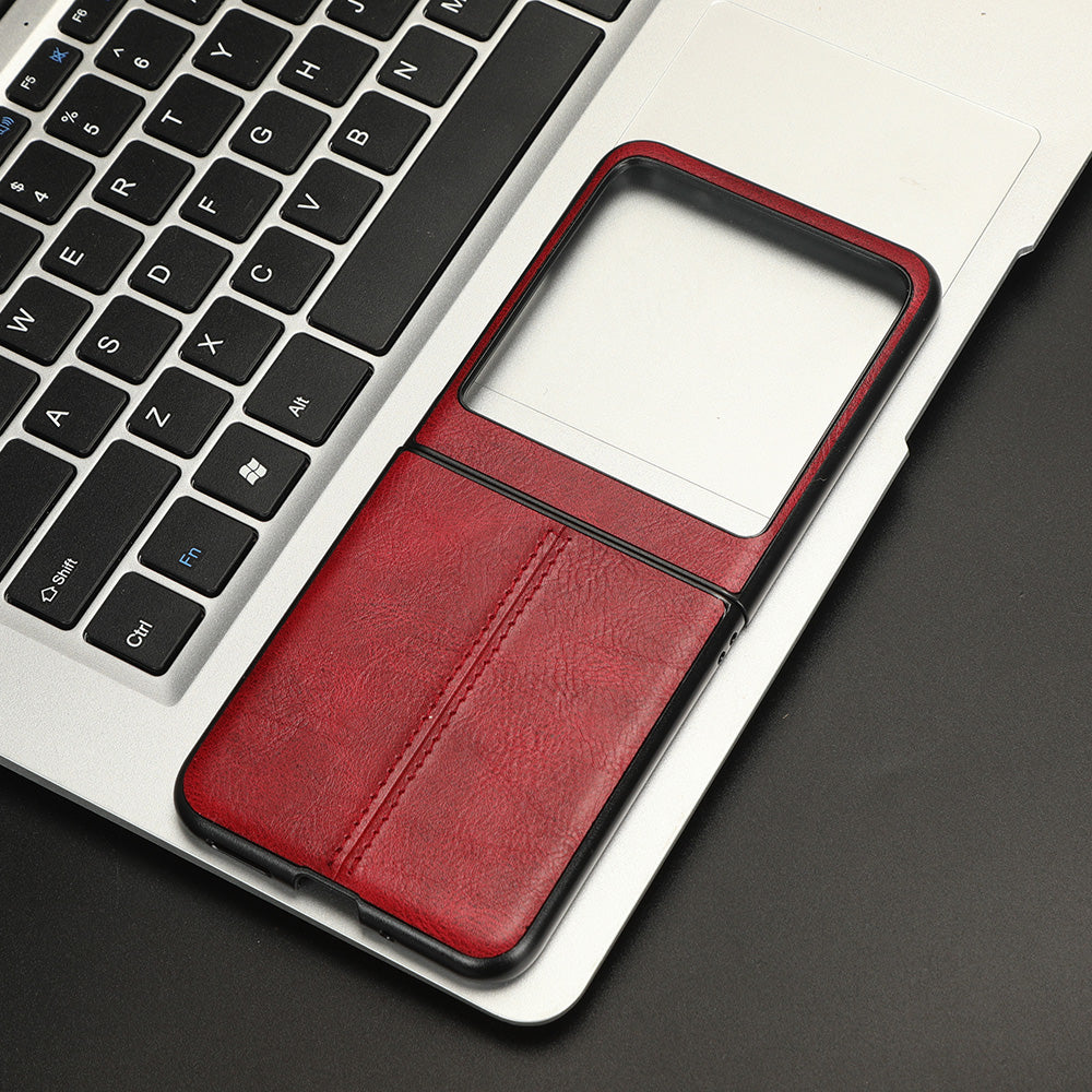 For Motorola Razr 40 Ultra 5G PU Leather + Hard PC Shell Stitching Lines Ultra Thin Phone Cover