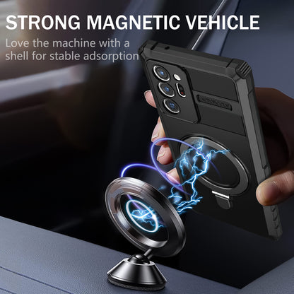 Magnetic Phone Case for Samsung Galaxy Note20 Ultra / Note20 Ultra 5G , Shockproof PC+TPU Kickstand Cover