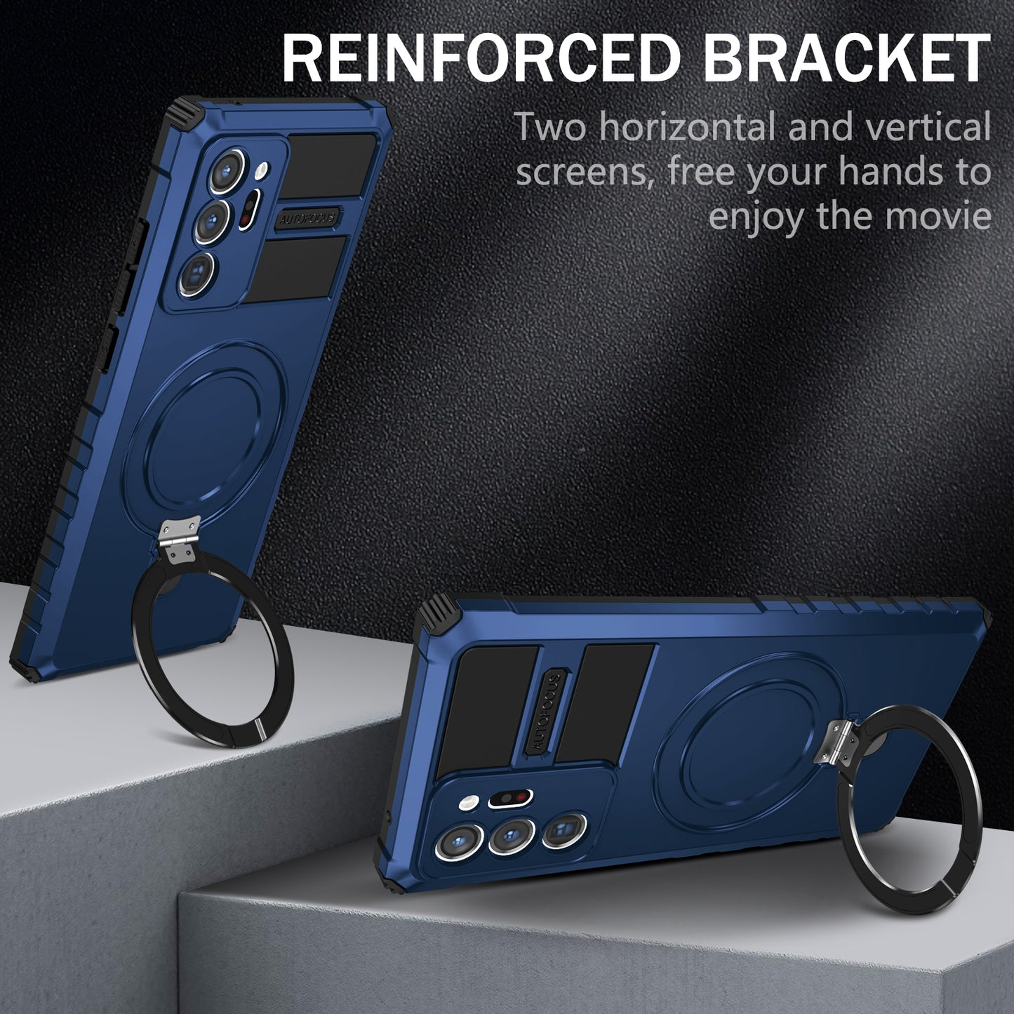 Magnetic Phone Case for Samsung Galaxy Note20 Ultra / Note20 Ultra 5G , Shockproof PC+TPU Kickstand Cover