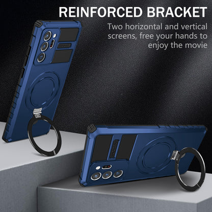 Magnetic Phone Case for Samsung Galaxy Note20 Ultra / Note20 Ultra 5G , Shockproof PC+TPU Kickstand Cover