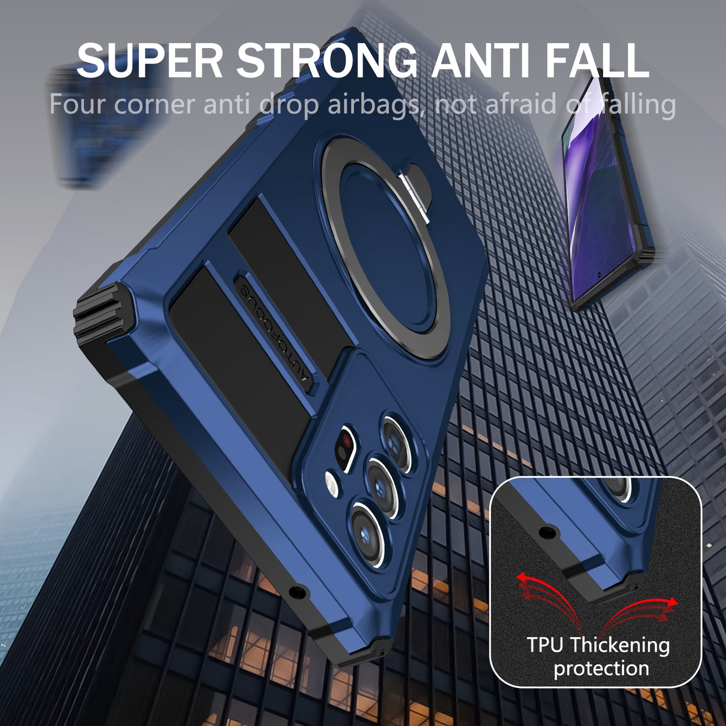 Magnetic Phone Case for Samsung Galaxy Note20 Ultra / Note20 Ultra 5G , Shockproof PC+TPU Kickstand Cover