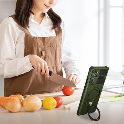 Magnetic Phone Case for Samsung Galaxy Note20 Ultra / Note20 Ultra 5G , Shockproof PC+TPU Kickstand Cover