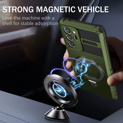 Magnetic Phone Case for Samsung Galaxy Note20 Ultra / Note20 Ultra 5G , Shockproof PC+TPU Kickstand Cover