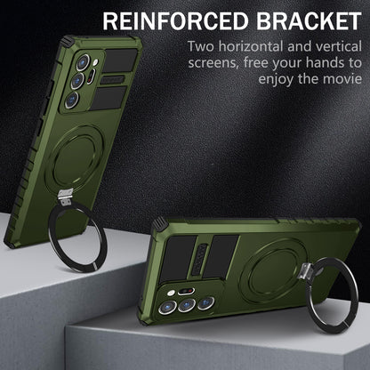 Magnetic Phone Case for Samsung Galaxy Note20 Ultra / Note20 Ultra 5G , Shockproof PC+TPU Kickstand Cover