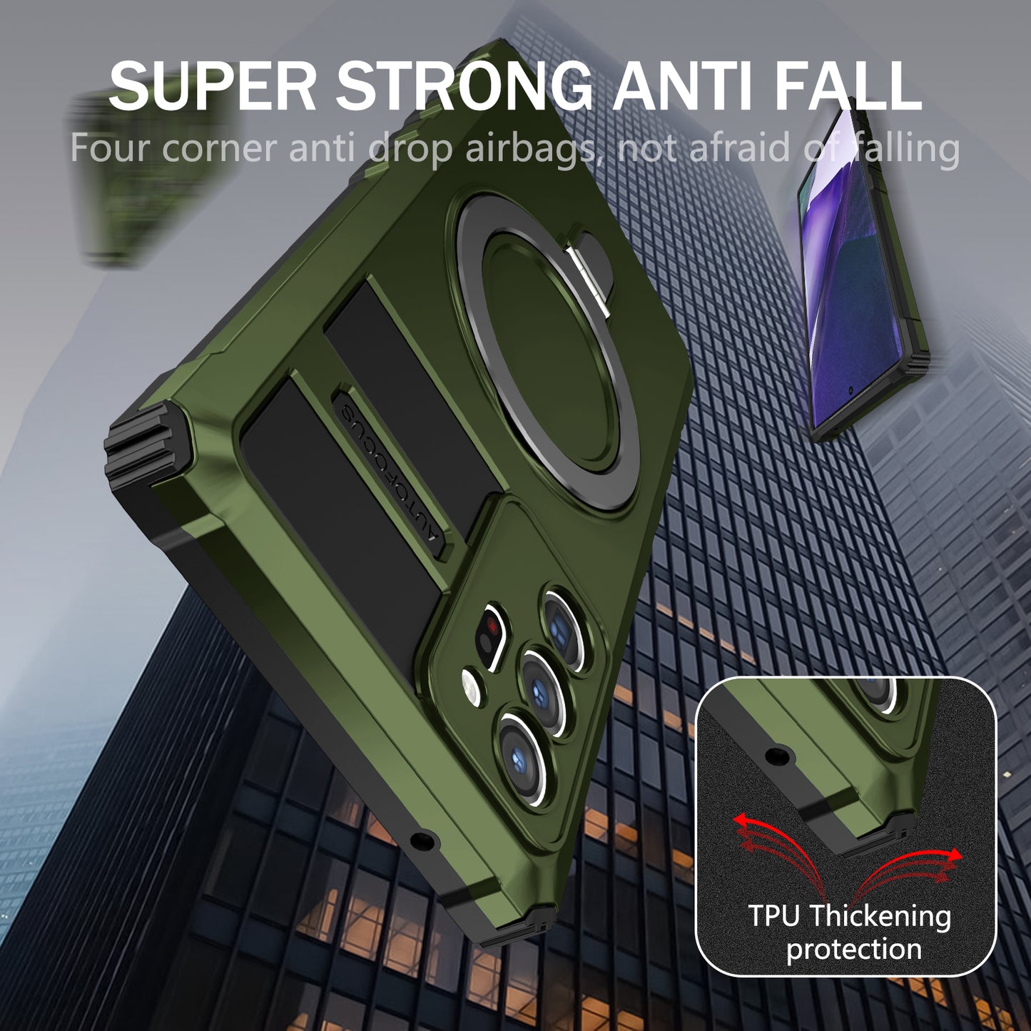 Magnetic Phone Case for Samsung Galaxy Note20 Ultra / Note20 Ultra 5G , Shockproof PC+TPU Kickstand Cover